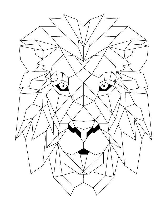 Simple geometric lion head tattoo design - Tattooimages.biz