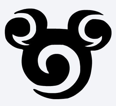 Tribal Mickey Mouse head tattoo design - Tattooimages.biz