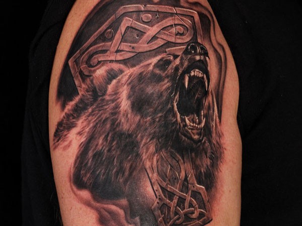 Cool Idea Of Bear Tattoo On Shoulder Tattooimages Biz