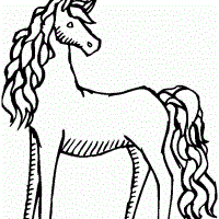 Simple outline unicorn silhouette tattoo design - Tattooimages.biz
