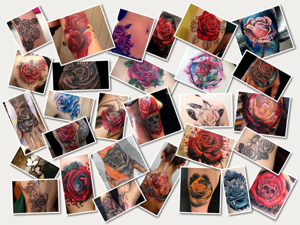 nice rose tattoos images