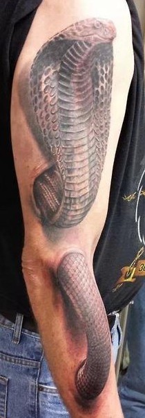3d cobra snake skin rip tattoo