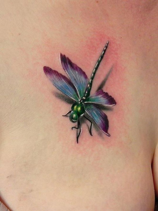 3D dettagliato libellula tatuaggio
