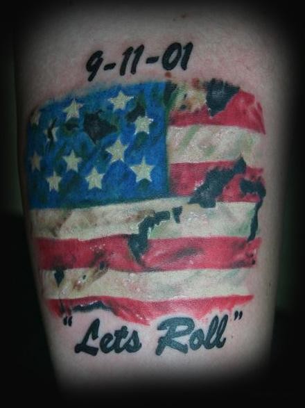 911 memorial US flag tattoo