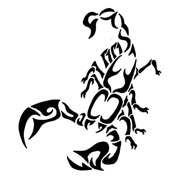 Abstract tribal scorpion tattoo design