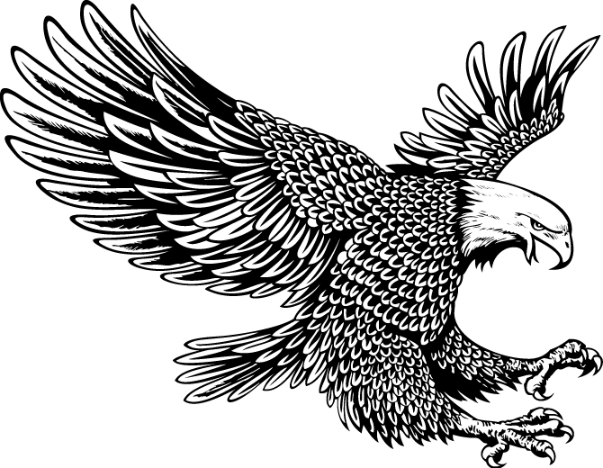 Amazing black-and-white eagle tattoo design