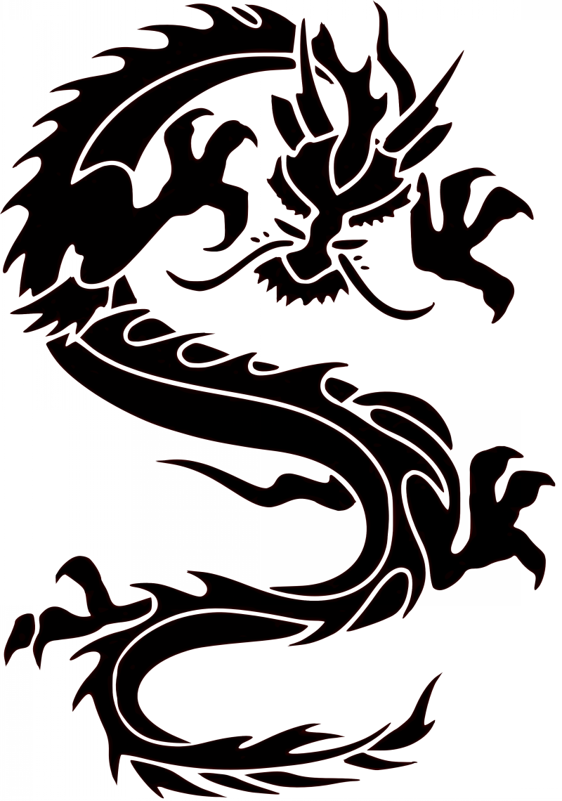 Amazing black chinese dragon tattoo design by Pjhiggins1965