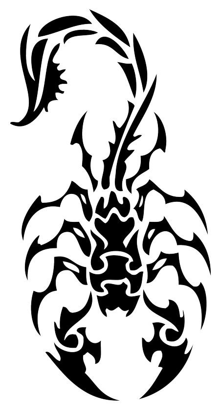 Amazing black scorpion with sharp pincers tattoo design