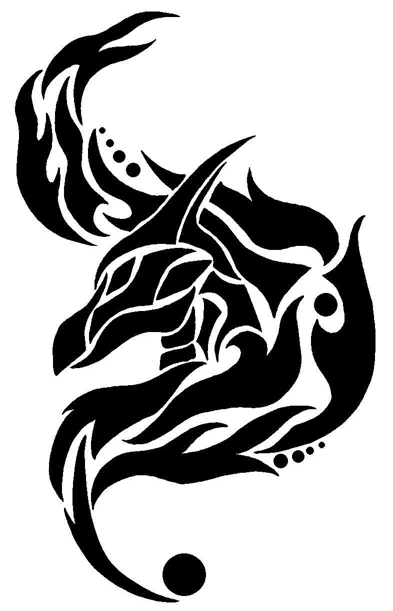 Amazing classic tribal dragon tattoo design by Chili19