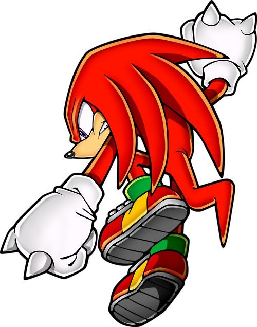Amazing red-haired sonic the hedgehog in white glowes tattoo design