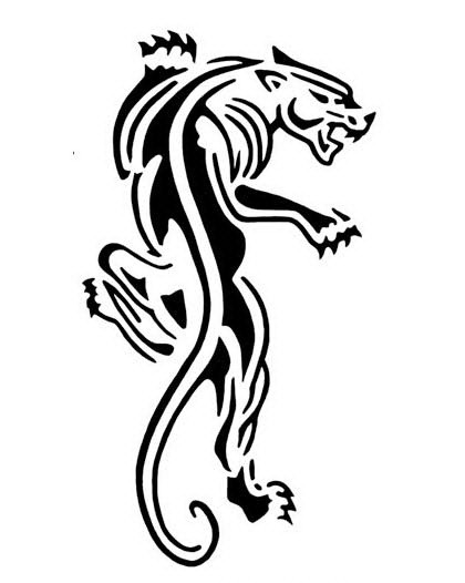 Amazing tribal flexible panther tattoo design