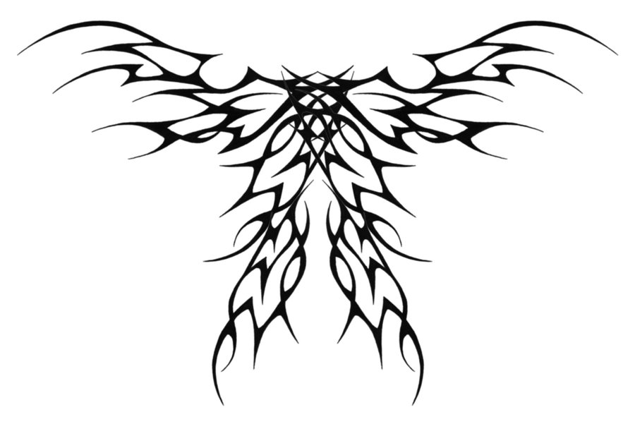 Amazing tribal sharp-line butterfly tattoo design by Xresch