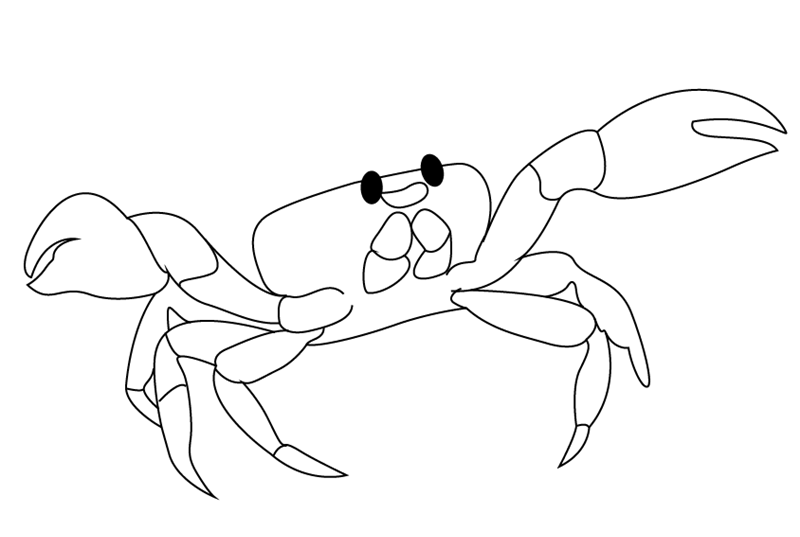 Amuse cartoon outline crab tattoo design