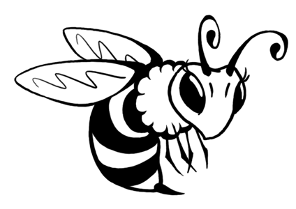 Angry outline honey bee tattoo design by Dark Cobalt86