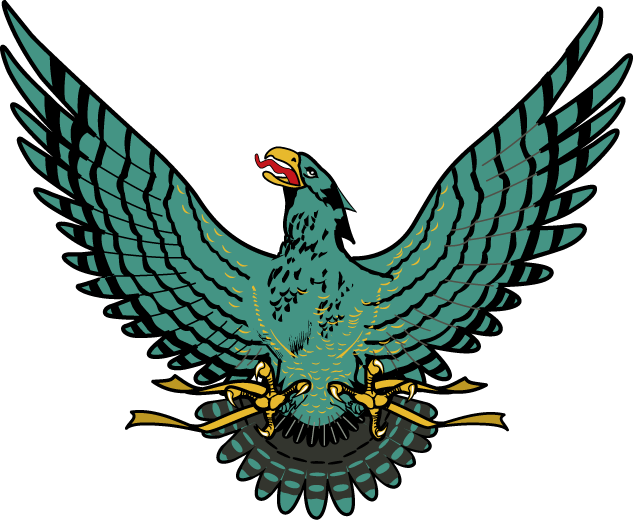 Animated turquoise eagle tattoo design