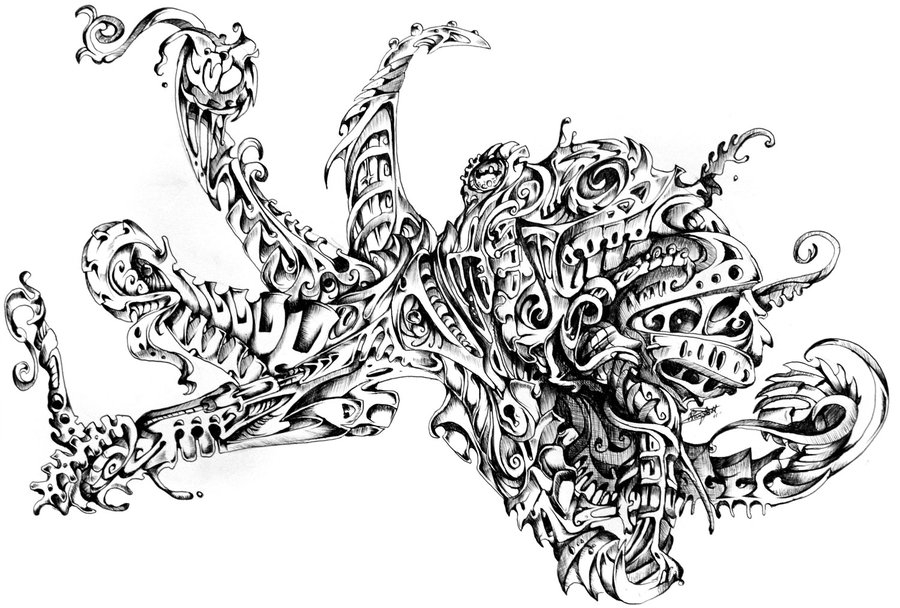Armored full-size octopus tattoo design