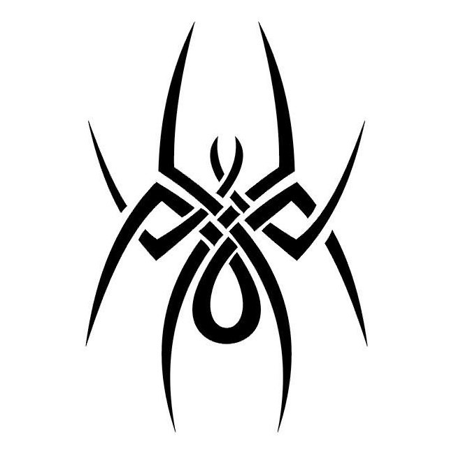 Attractive black tribal celtic spider tattoo design