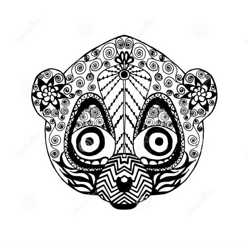Attractive blak-ink lemur with original print tattoo design