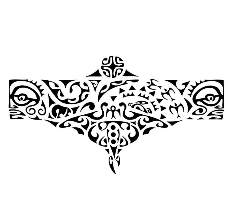 Attractive harsh-ended polynesian-style water animal tattoo design