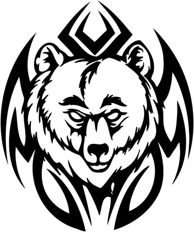 Attractive tribal bear tattoo design