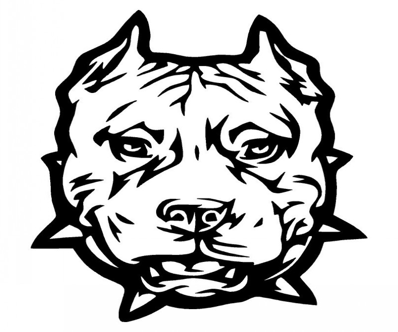 Attractive uncolored dog face in spine collar tattoo design