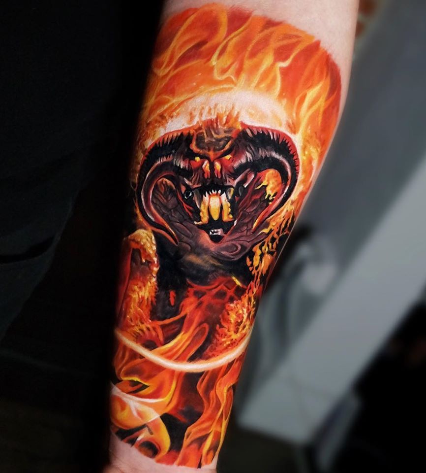 Awesome Balrog from Lord of the Rings tattoo