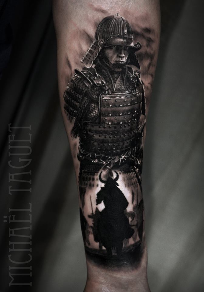 Awesome Samurai tattoo on arm
