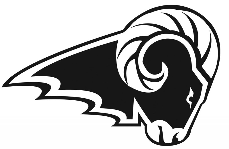 Awesome black-and-white ram logo tattoo design