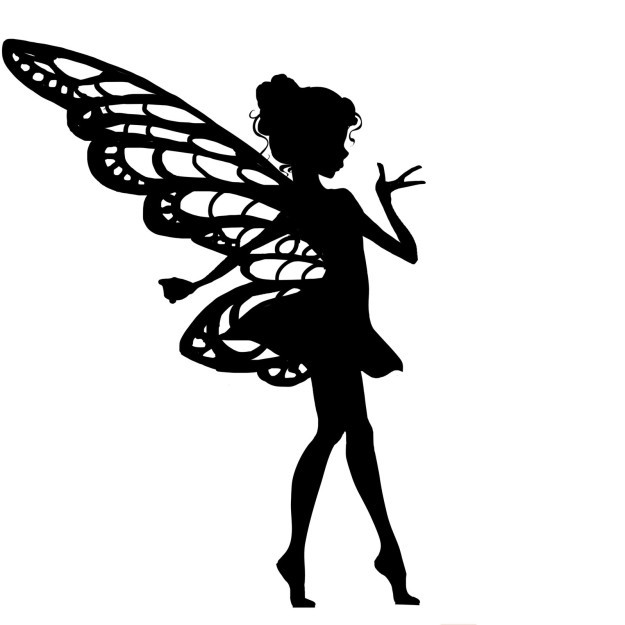 Awesome black-ink dancing fairy tattoo design