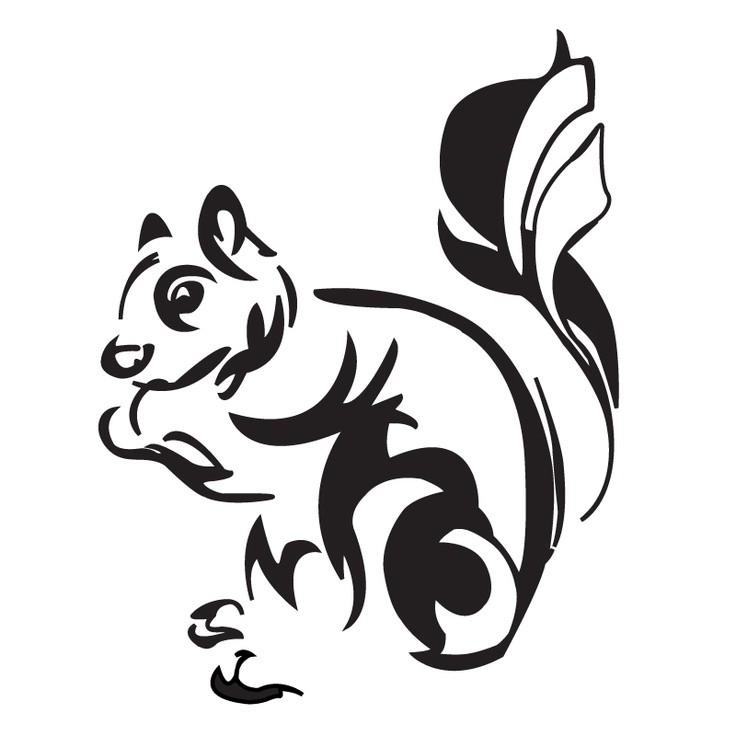 Awesome black-ink tribal rodent tattoo design