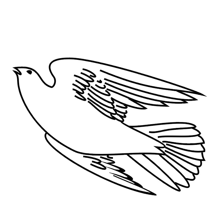 Awesome black-line rising dove tattoo design