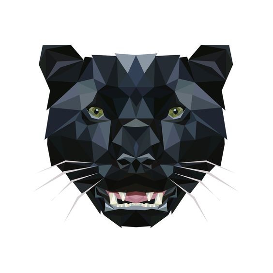 Awesome black geometric panther muzzle tattoo design