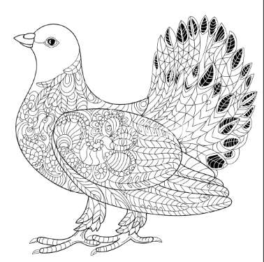 Awesome folk-ornamented dove tattoo design