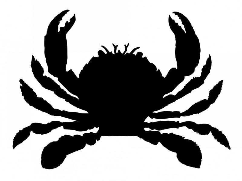 Awesome full-black crab silhouette tattoo design