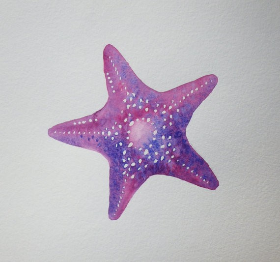 Awesome purple starfish tattoo design