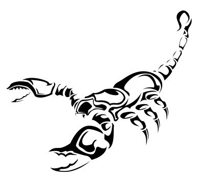 Awesome tribal crawling scorpion tattoo design