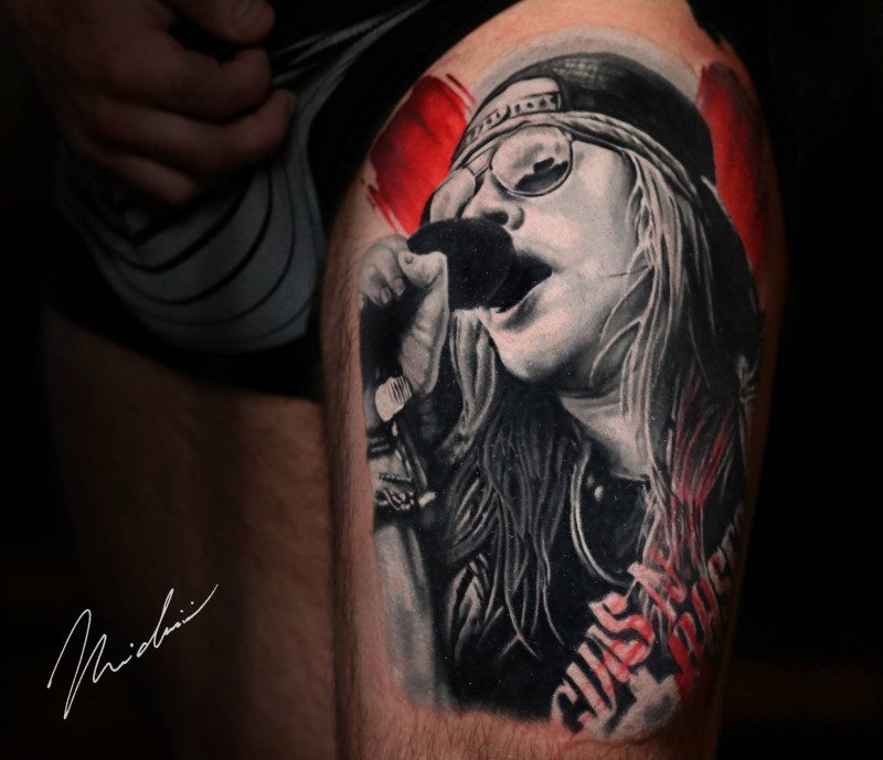 Axl Rose portrait tattoo