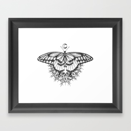 Beautiful butterfly with mandala element tattoo design