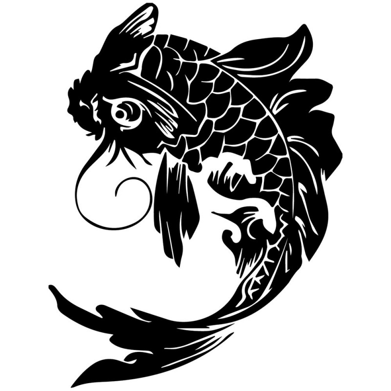 Beautiful full-black fish tattoo design