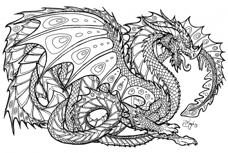 Big brave colorless dragon tattoo design