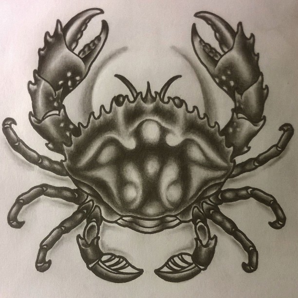 Big crab without coloring tattoo design