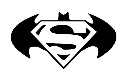 Black-and-white batman vs superman emblem tattoo design
