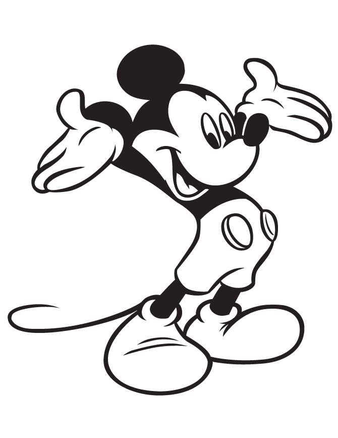 Black-and-white wondering Mickey Mouse tattoo design