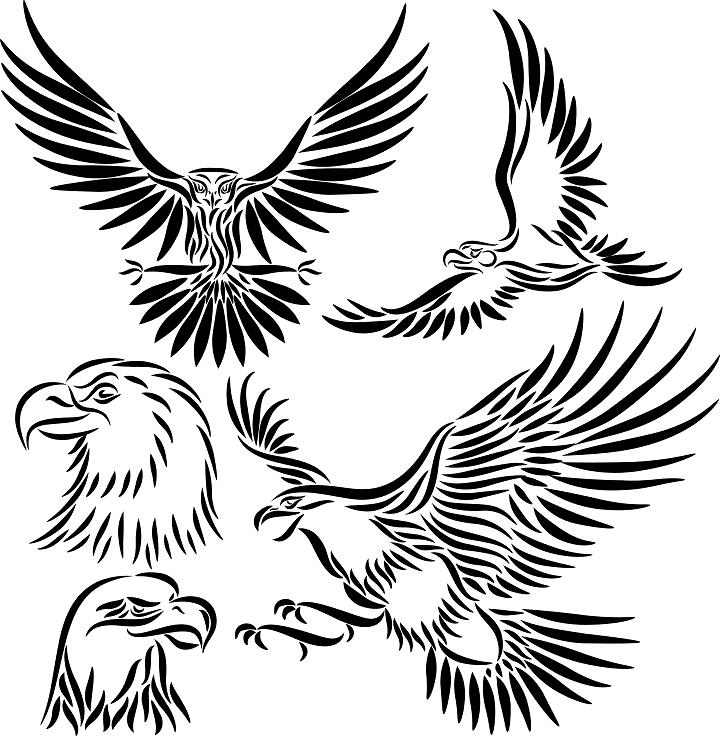 Black-color eagle tattoo designs