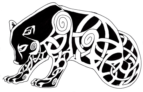Black celtic bear tattoo design by Ilias