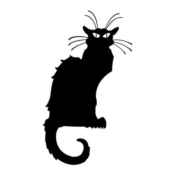 Black fluffy cat tattoo design