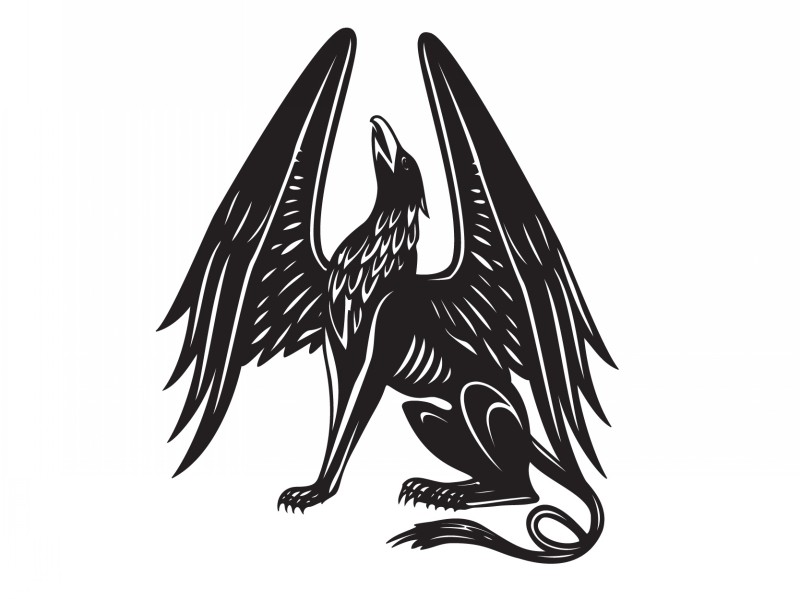 Black howling griffin tattoo design by Rstovall