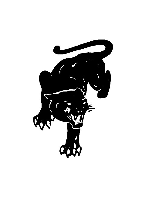 Black hunting panther in full size tattoo design