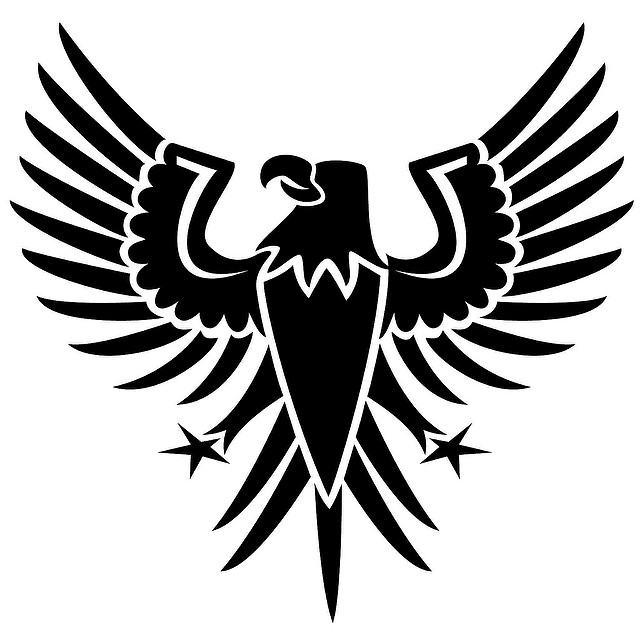 Black vector eagle tattoo design