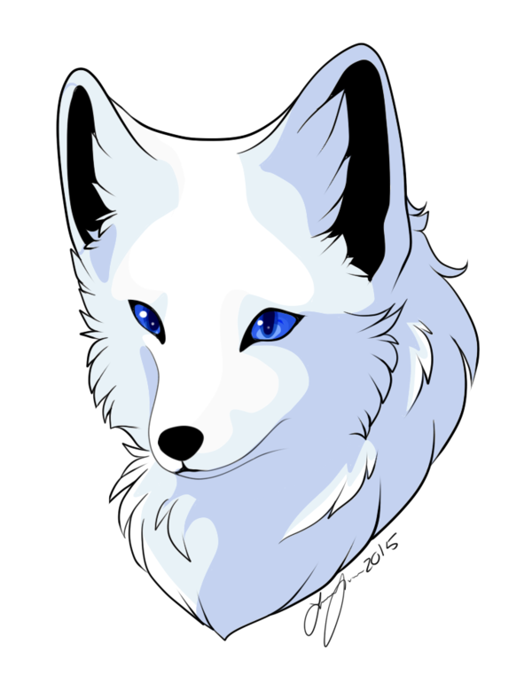 Blue-eyed artic fox tattoo design by Freeze Pop88